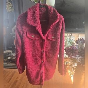 New Never Worn Women's Red Super Soft Sherpa Shirt